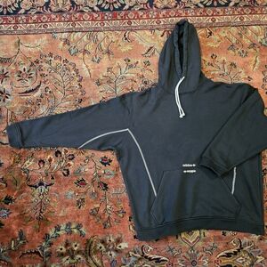 Adidas Hoodie Mens Pullover In Black Size L